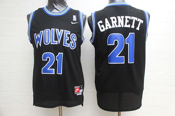 Men Minnesota Timberwolves #21 Garnett Black Elite Nike NBA Jerseys